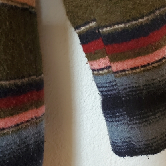 M Vintage 90's Boho Striped Blanket Jacket Blazer - Picture 9 of 11
